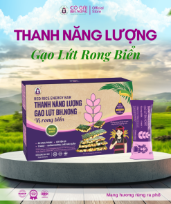 Thanh Gạo Lứt Rong Biển Ăn Vặt Ít Calo,Thuần Chay, Healthy Snack BH.NONG | Hộp 180g (20 Thanh)